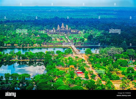 Angkor wat aerial hi-res stock photography and images - Alamy