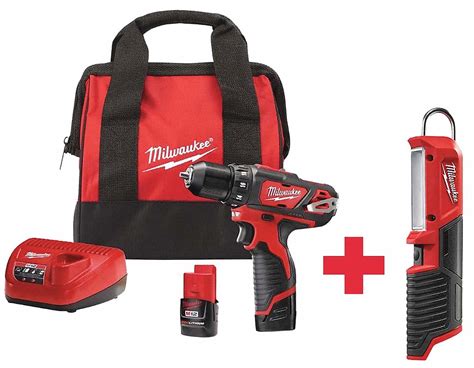 MILWAUKEE, 12V DC, 3/8 in Chuck, Cordless Drill/Driver Kit - 7DY84|2407 ...