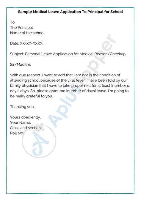 Medical Leave Application | How To Write A Medical Leave Application ...