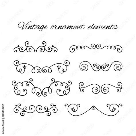 Set of decorative text divider. Victorian swirly ornaments vector ...