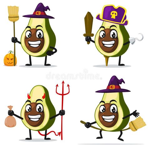 Vector Illustration of Avocado Mascot or Character Stock Image ...