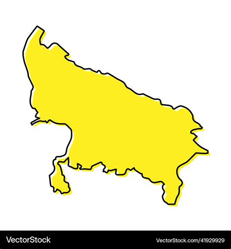 Simple outline map of uttar pradesh is a state Vector Image