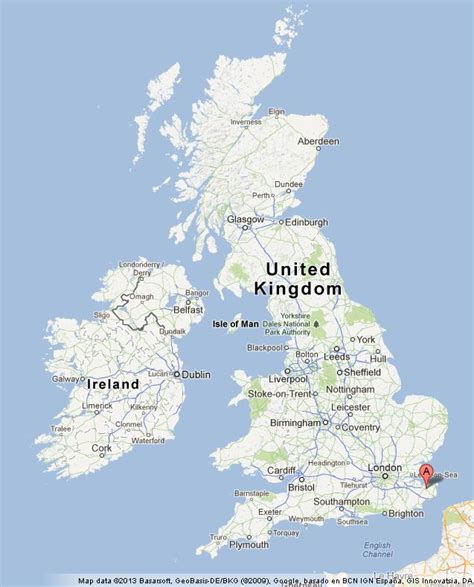 Canterbury on Map of UK