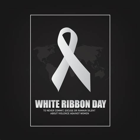 Vector Illustration of White Ribbon Day. Simple and Elegant Design ...