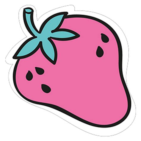 Pink Strawberry Sticker - Sticker Mania