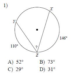 Inscribed Angles In Circles Worksheet