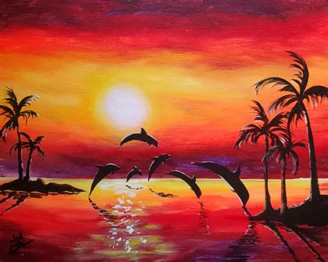 Easy Ocean Sunset Paintings