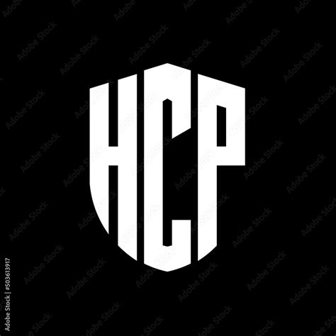 HCP letter logo design. HCP modern letter logo with black background ...