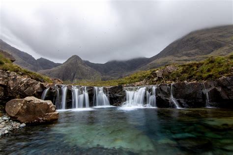 there is a small waterfall in the water