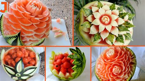 WATERMELON CARVING for PARTIES | 5 Different Ideas | Watermelon Art and ...