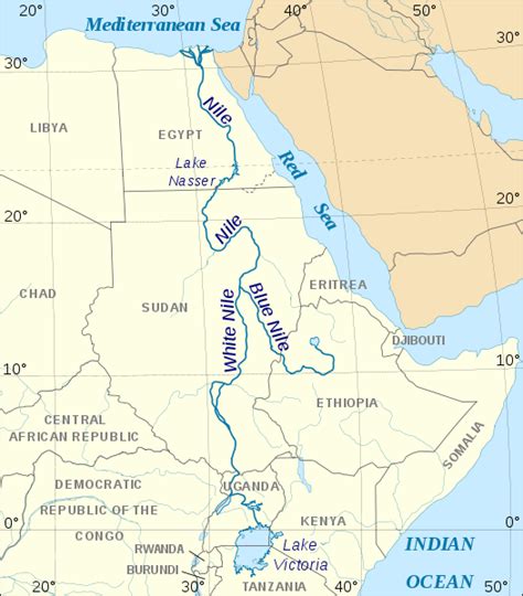 Gallery For > White And Blue Nile River Map