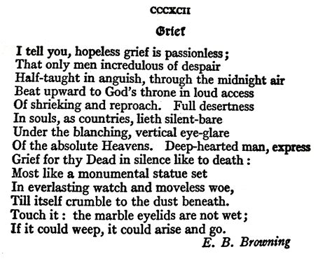 E. B. Browning, Grief. 💞🌍🌎🌏💞 Reference: The Golden Treasury, Penguin ...