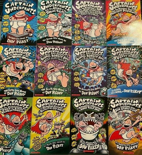 Captain Underpants Paperback Book Collection Set 12 Epic Novels Dav ...