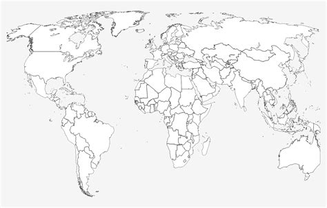 World Map Outline With Countries World Map Pinterest