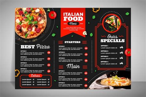 Menu de restaurant moderne pour pizza | Vecteur Gratuite