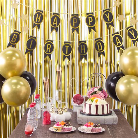 MioParty™: Birthday Decor Gold Backdrop Curtain Party Backdrop Tinsel ...