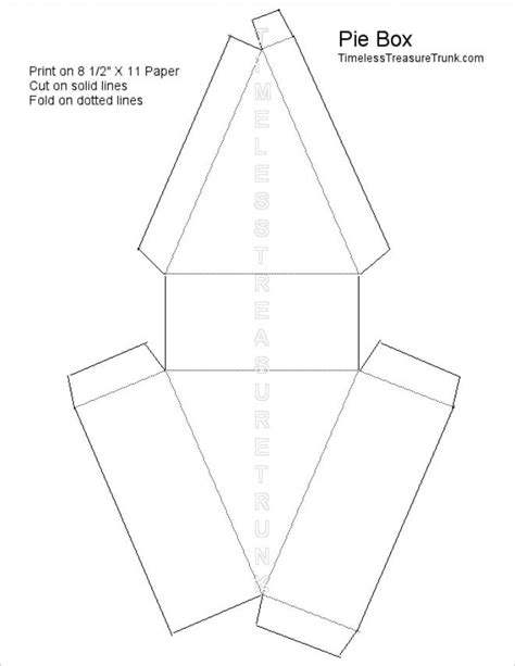 8 Free Printable Pie Box Templates | Pie box, Box template, Gift box ...