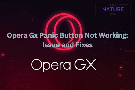 Opera Gx Panic Button Not Working: Issue and Fixes - The Nature Hero