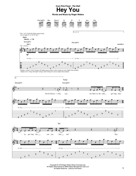 Hey You by Pink Floyd - Guitar Tab - Guitar Instructor