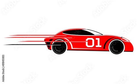 Speeding race car vector image Stock Illustration | Adobe Stock