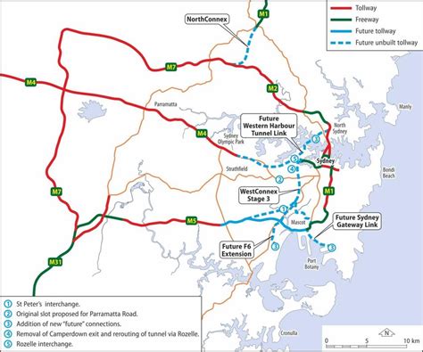 Sydney's toll road network in 2018. Drawn by Nick Scarle, University of ...