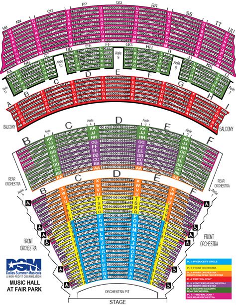 Music Hall Seating Map