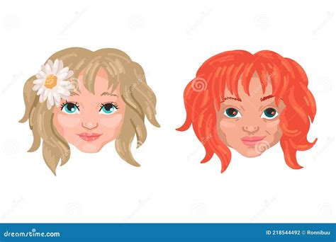 Redhead Twins With Freckles. Royalty-Free Illustration | CartoonDealer ...