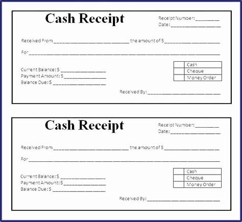 Petty Cash Receipt Template