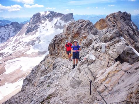 Robert (our guide) and Hazel nearing the high ridge on the Reintal ...