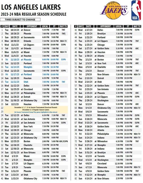 Lakers Schedule 2024 Regular Season - Veda Allegra