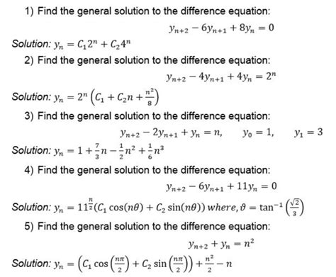 Solved 1) Find the general solution to the difference | Chegg.com