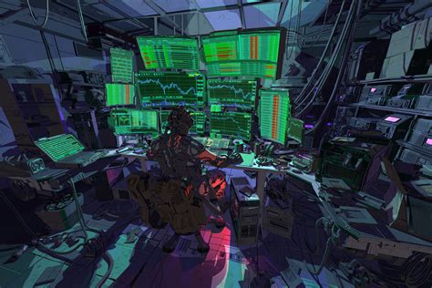 Cyberpunk Robot Hacking Stock Market Wallpaper, HD Artist 4K Wallpapers ...