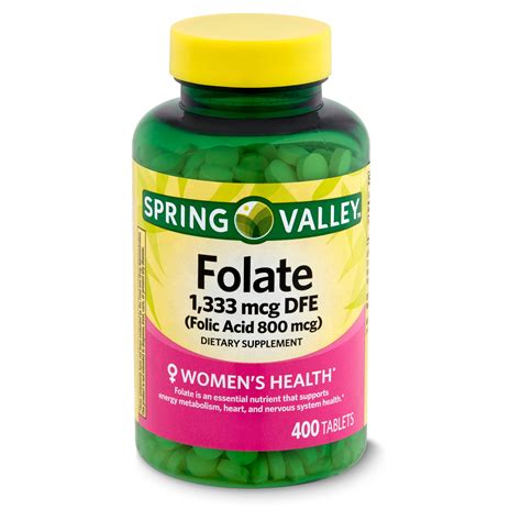 Buy Spring Valley Folate Dietary Supplement, 1,333 mcg, 400 count ...