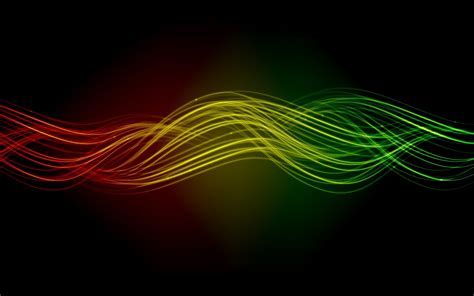 green abstract red multicolor yellow waves digital art lines simple ...