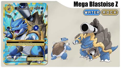 Drawing New Pokemon TCG Card : Mega Blastoise Z (Water/Rock) - YouTube