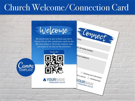 Church Connection Card Welcome to Church Card Connect Card - Etsy