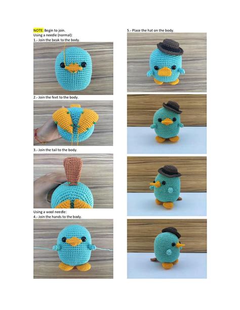 perry the platypus crochet pattern