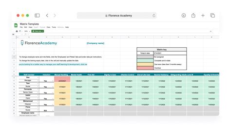 Training Matrix Template Excel Free Download - Printable Form ...