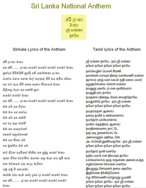 Sri Lanka National Anthem Tamil Mp3 Song Free Download - supernaldreams