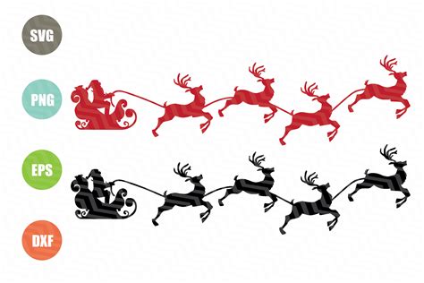 Santa Claus With Reindeer SVG (44702) | SVGs | Design Bundles