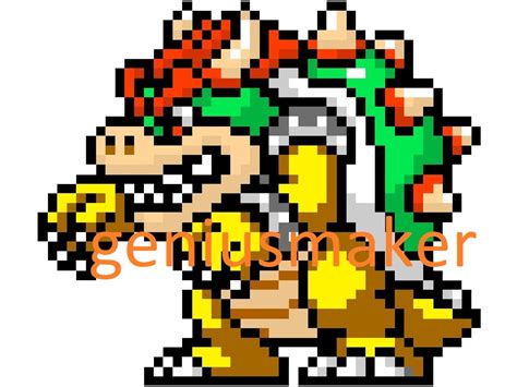 Bowser digital download Bowser 8-bit Mario world bowser | Etsy