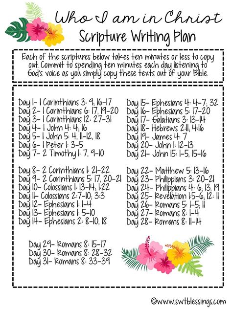 June scripture writing plan who i am in christ – Artofit