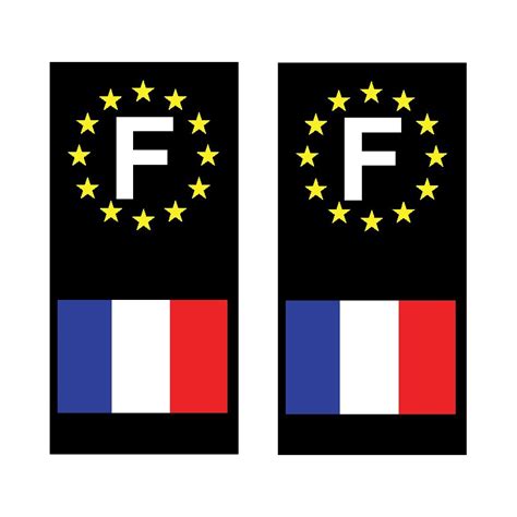 2 Stickers autocollant plaque d immatriculation France