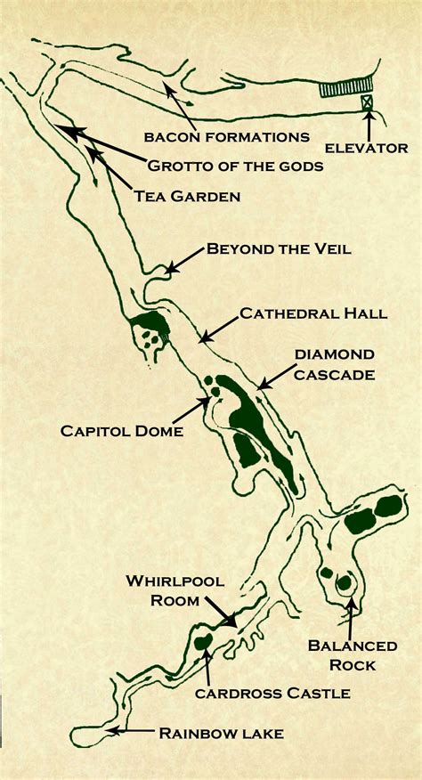 Map of Shenandoah Caverns, the only Virginia Cavern with elevator ...