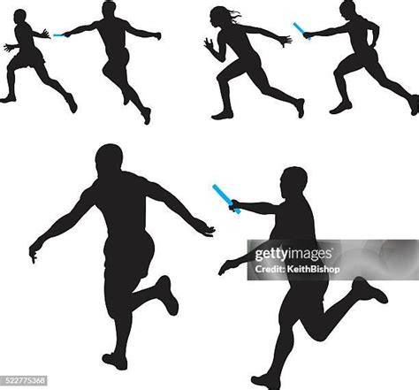 76 Passing Baton In Relay Race Silhouette Stock Photos, High-Res ...