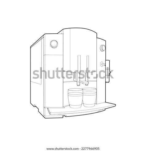 Coffee Maker Outline Drawing Vector Coffee Stock Vector (Royalty Free ...