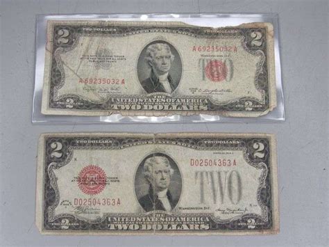 1928-D & 1953-B THOMAS JEFFERSON 2 DOLLAR BILL (2X MONEY) - Bentley ...