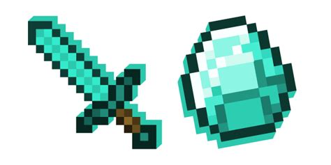 Minecraft Diamond Sword and Diamond cursor – Custom Cursor