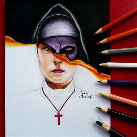 The Nun drawing | Scary drawings, Horror drawing, Book art drawings