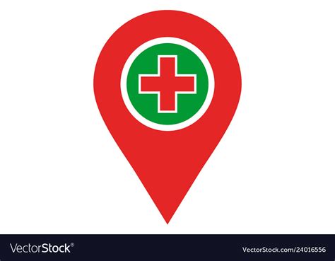 Hospital medical location logo icon Royalty Free Vector